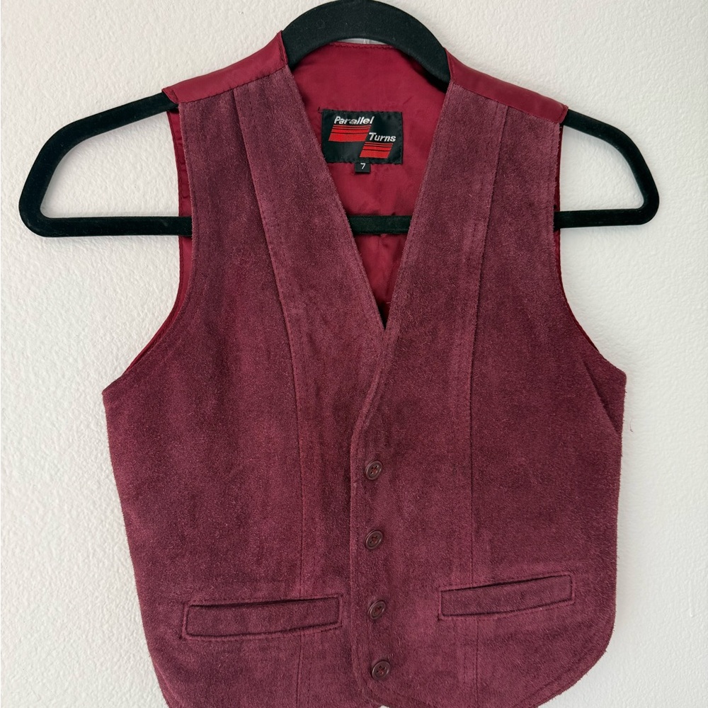 American Vintage Burgundy Suede Waistcoat Vest